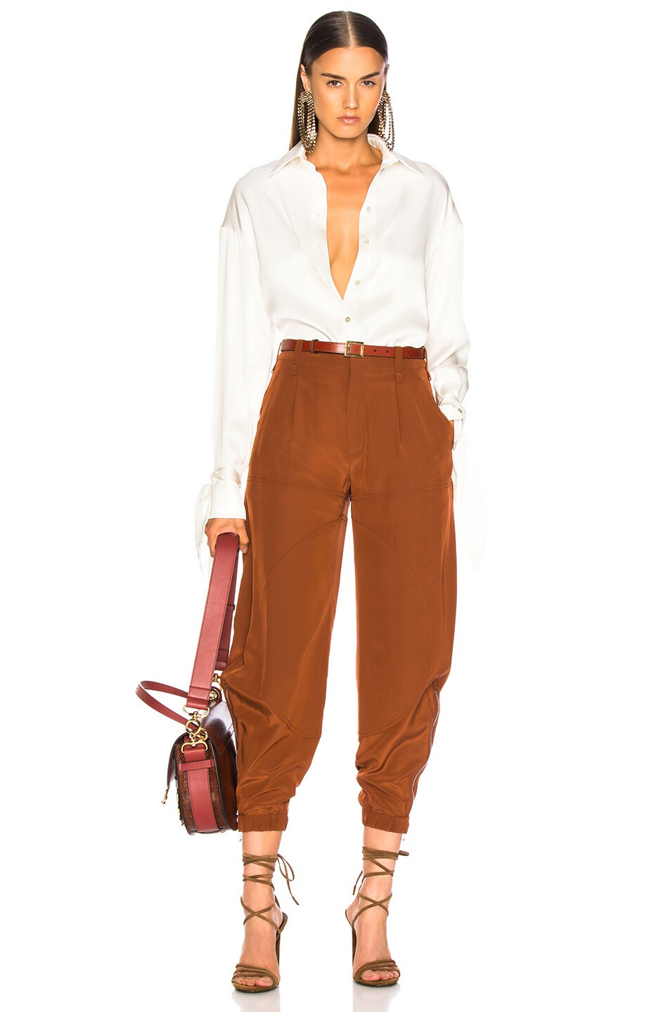 Chloe Tapered Pants in Wildwood Brown FWRD