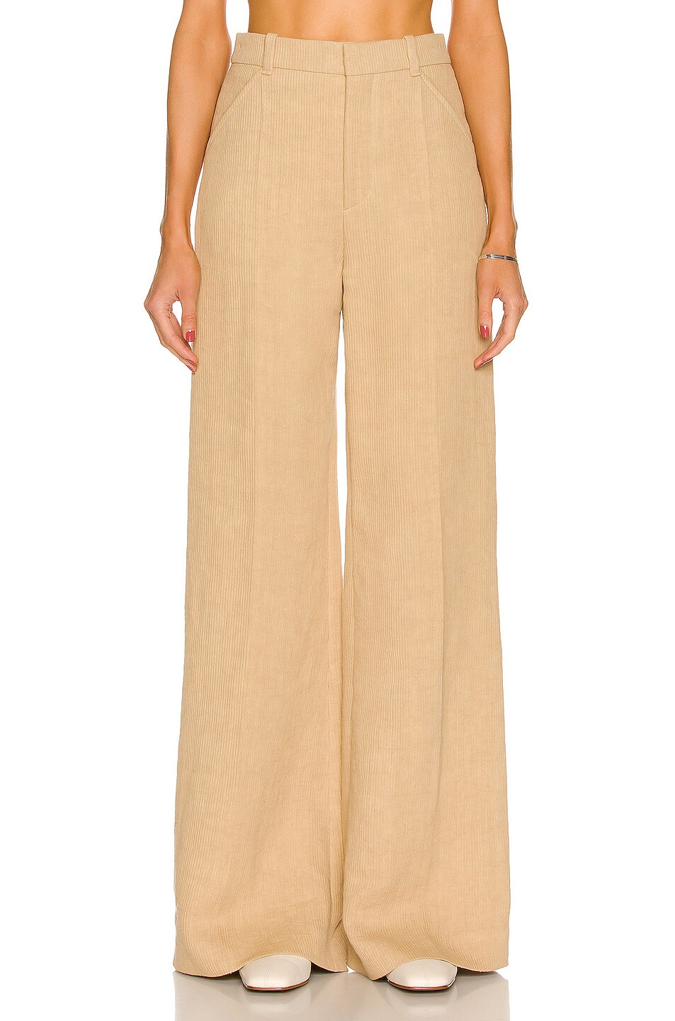 Image 1 of Chloe Soft Tailored Wide Leg Trouser in Pastel Pink