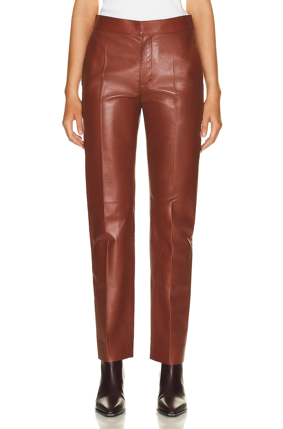 Image 1 of Chloe Leather Trouser in Intense Brown