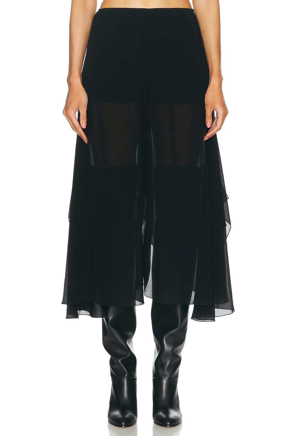 Image 1 of Chloe Silk Georgette Skirt Pant in Black