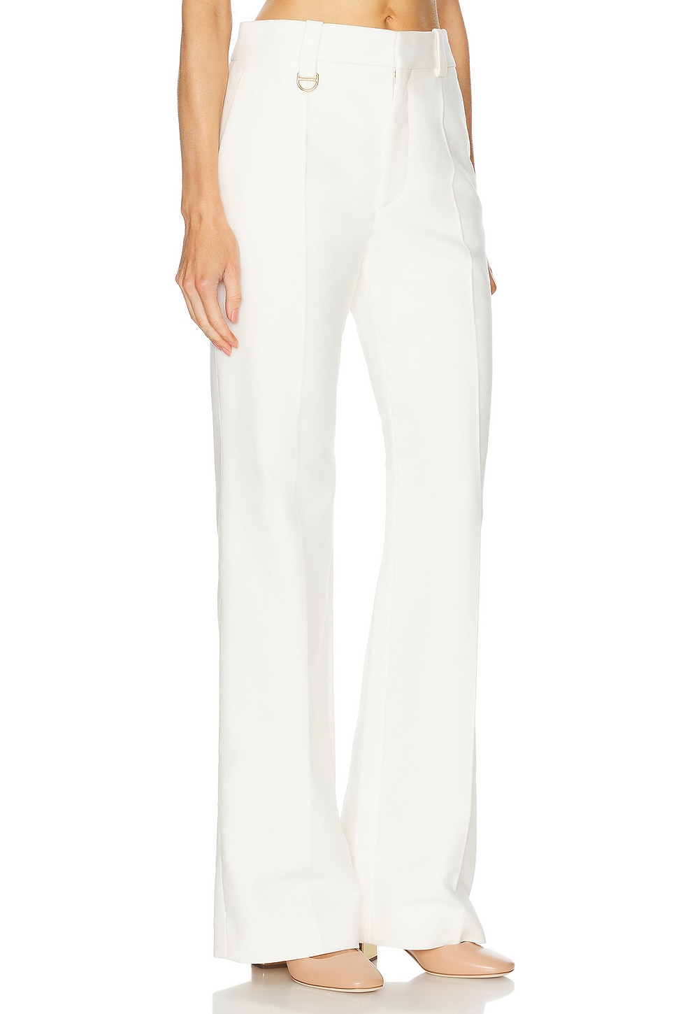 Chloé Cotton Straight Trouser In Coconut Milk