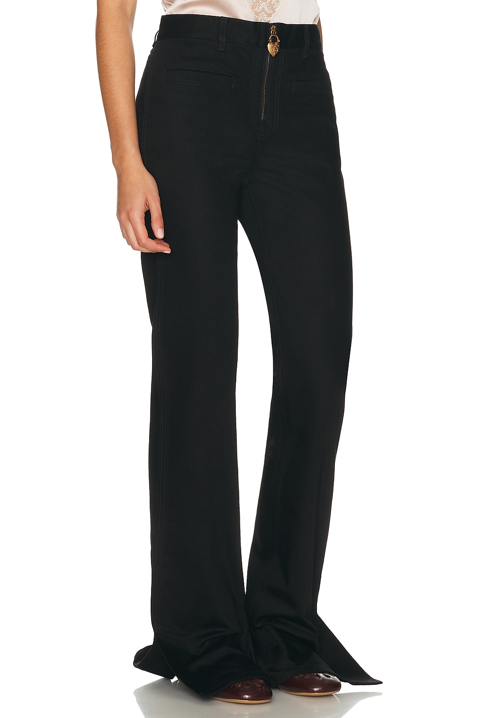 Chloé Straight Leg Trouser In Black