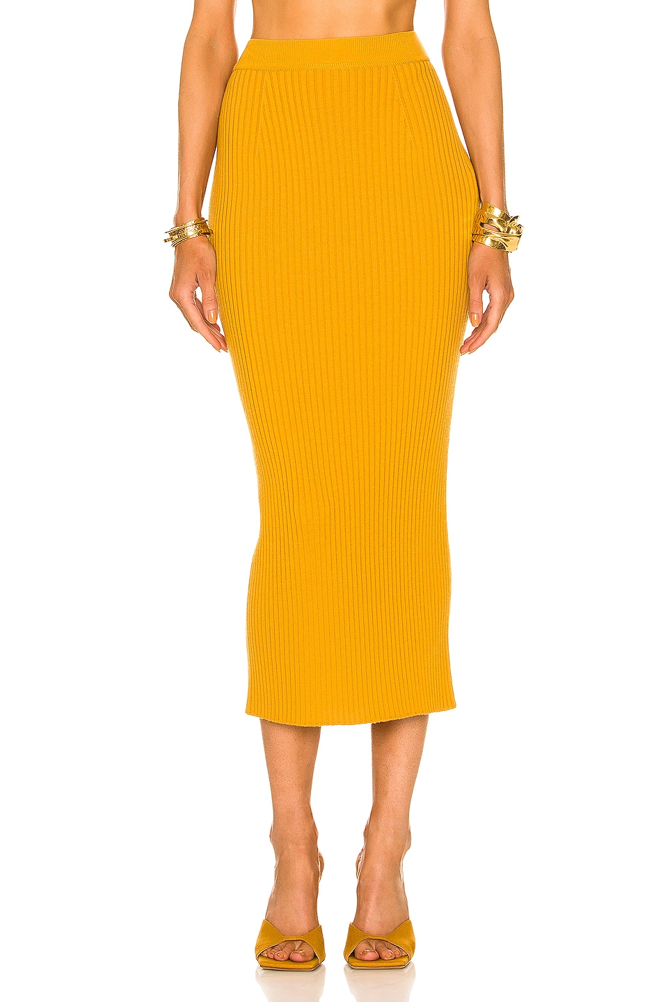 Image 1 of Chloe Knit Skirt in Sunlight Yellow