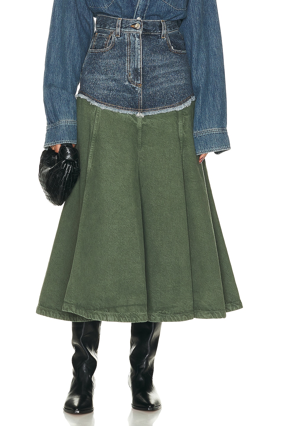 Image 1 of Chloe Long Skirt in Blue & Green 1