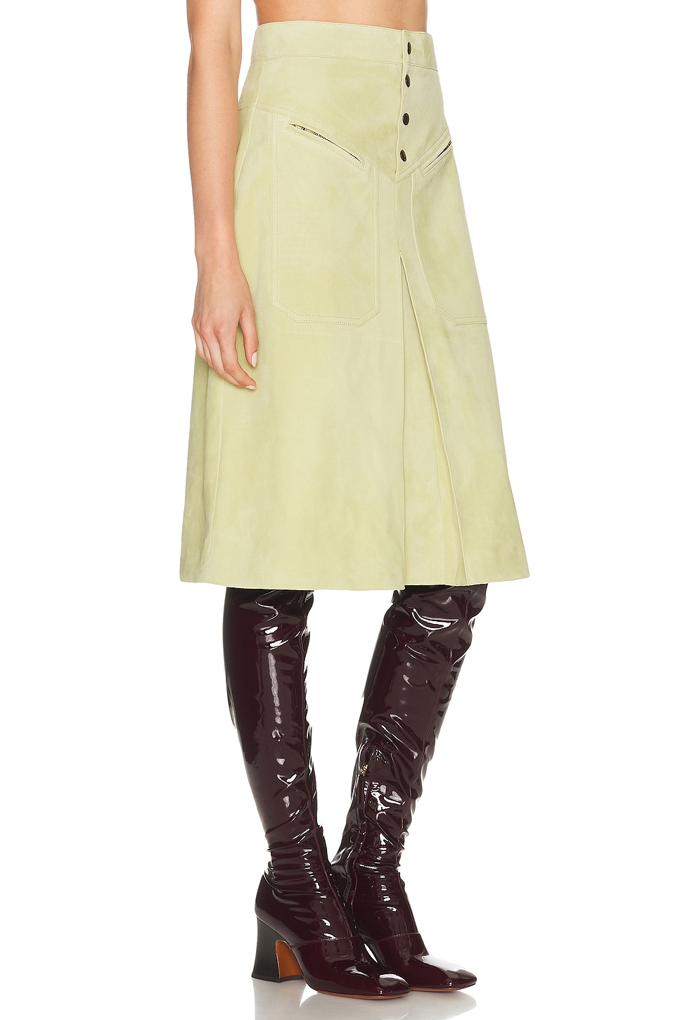 Chloé Suede Skirt In Green