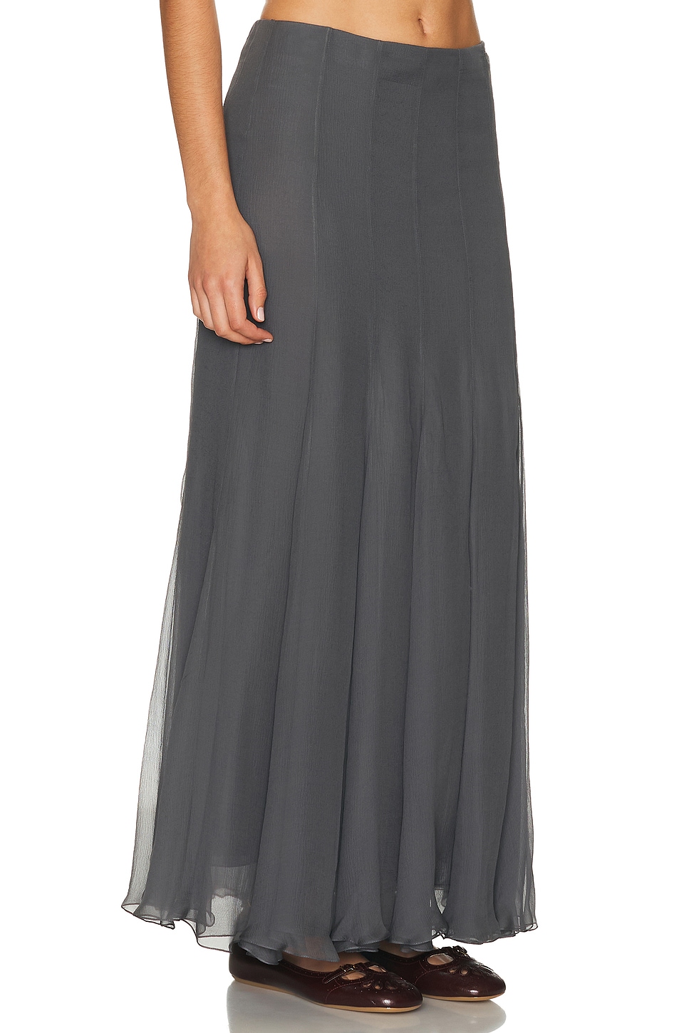 Chloé Sheer Maxi Skirt In Gray