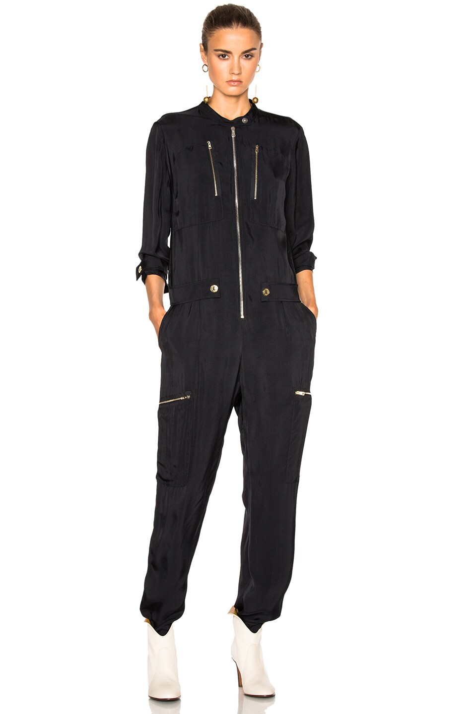 Image 1 of Chloe Fluide Twill Jumpsuit in Navy