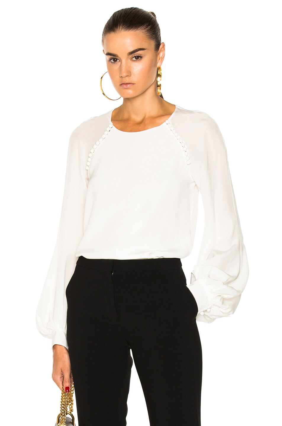 Image 1 of Chloe Crepe de Chine Blouse in Iconic Milk