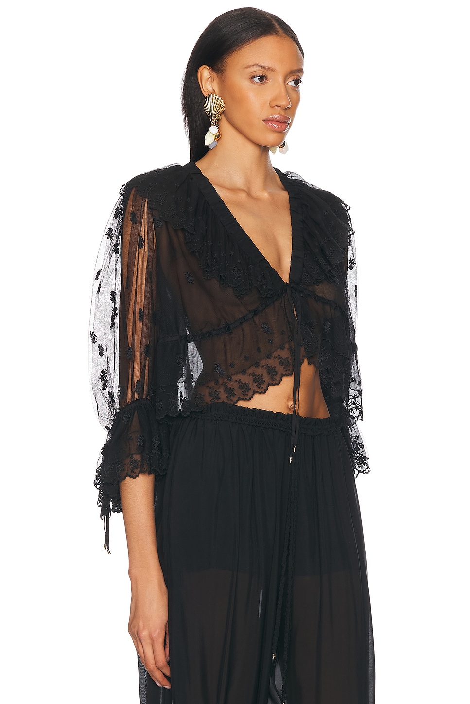 Embroidered Blouse in Black
