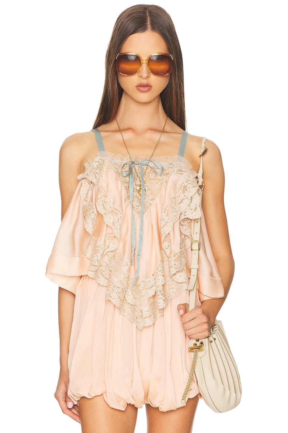 Chloé Silk Ruffled Tank Top