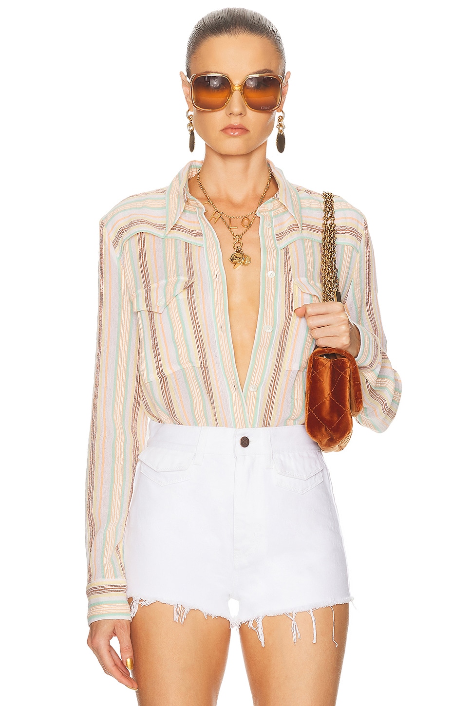Chloé Button Down Long Sleeve Top