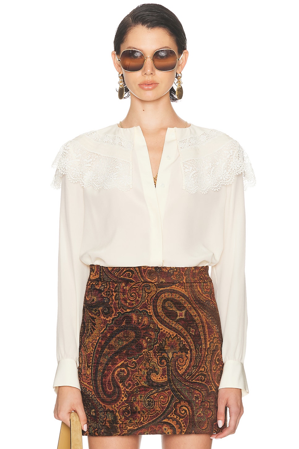 Image 1 of Chloe Lace Blouse in Pristine White