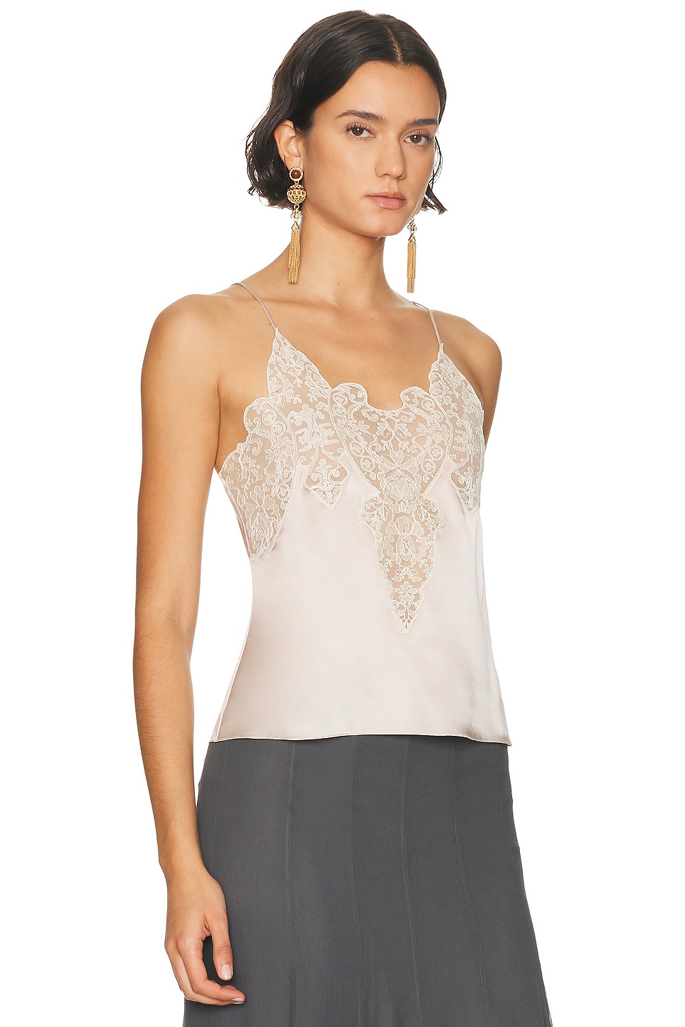 Chloé Lace Camisole Top In Pink