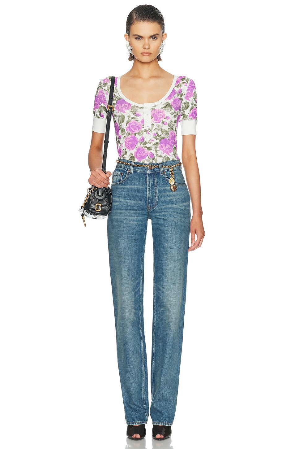 Chloe Floral Henley Top | Thumbnail 4 Chloe Floral Henley Top | Thumbnail 4