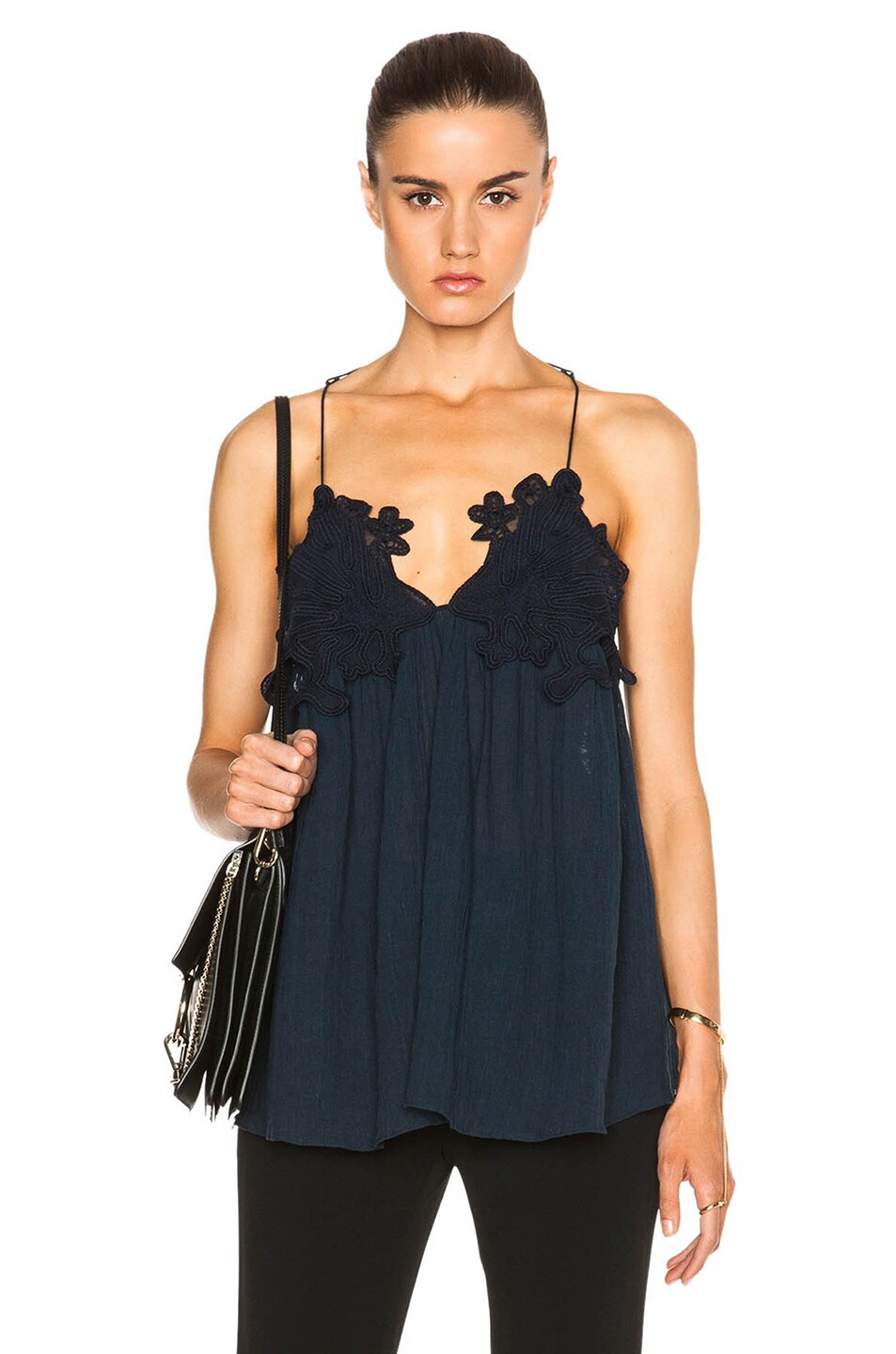 Image 1 of Chloe Lace Tank Top in Deep Navy