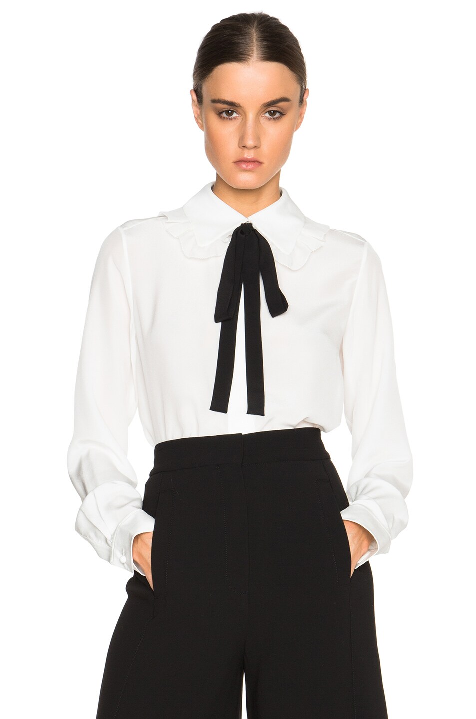 Image 1 of Chloe Crepe De Chine Blouse in White