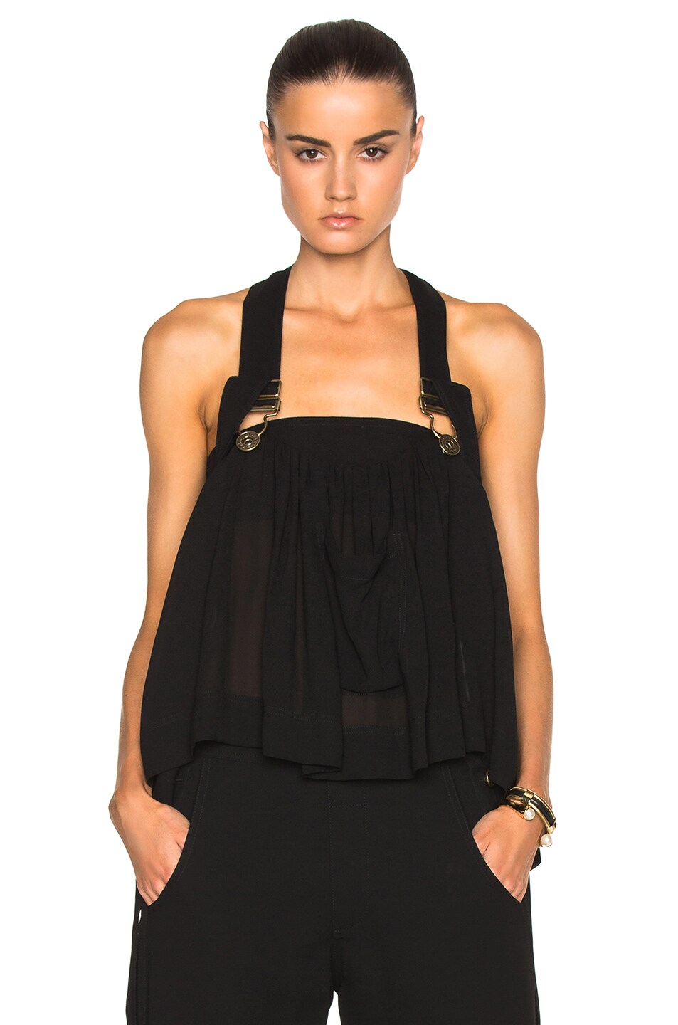 Image 1 of Chloe Overall Top in Black