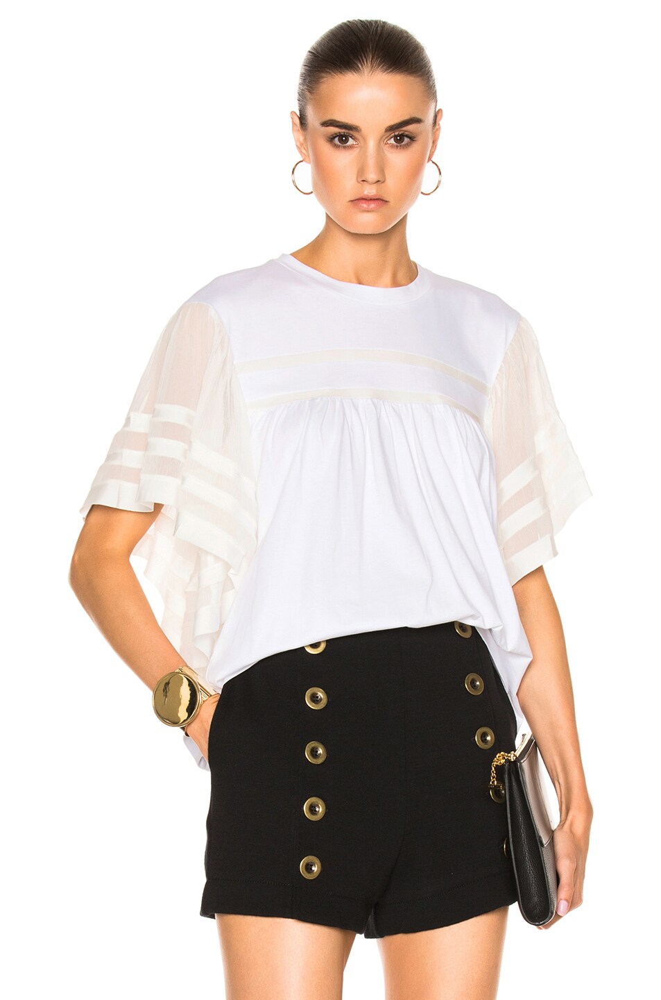 Image 1 of Chloe Jersey Top in Optic White