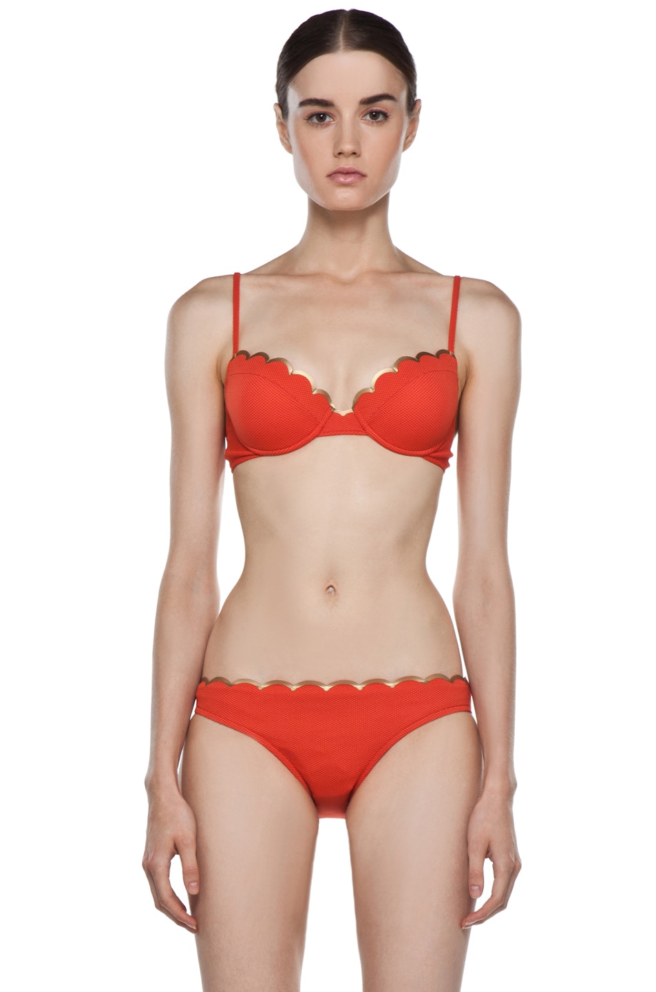 Image 1 of Chloe Scalloped Bikini with Underwire in Orange
