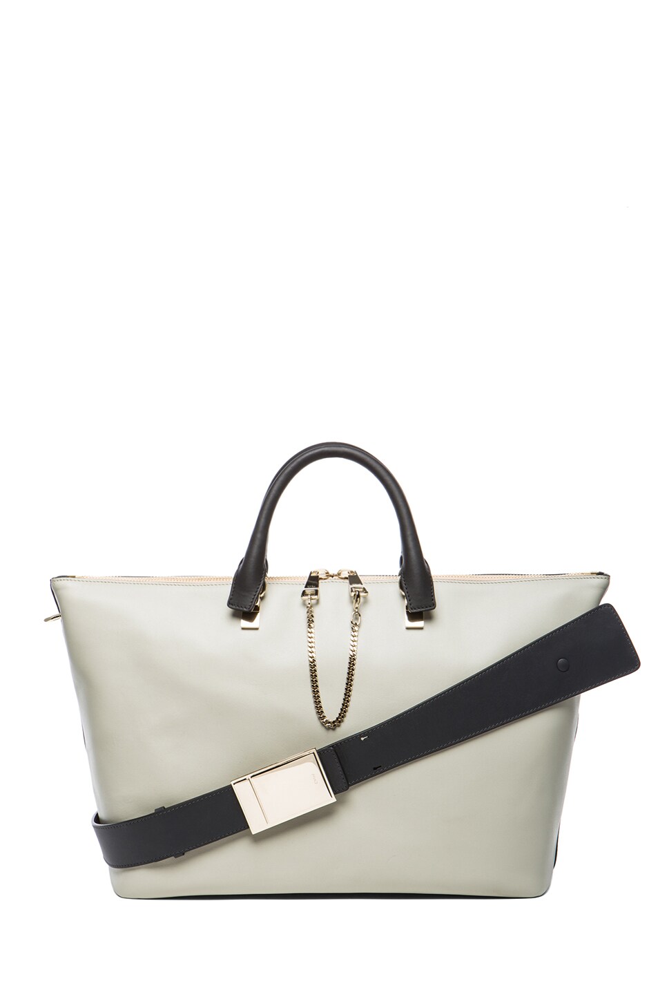 Image 1 of Chloe Medium Baylee Shoulder Bag in Marshmallow Grey & Black