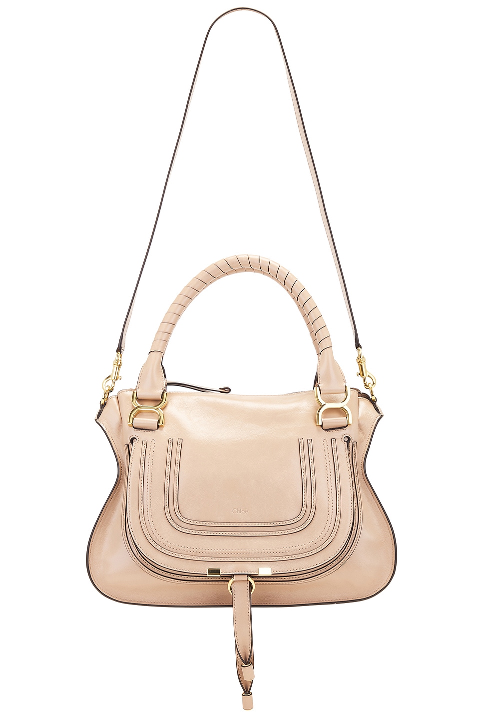 Shop Chloé Marcie Bag In Deep Beige