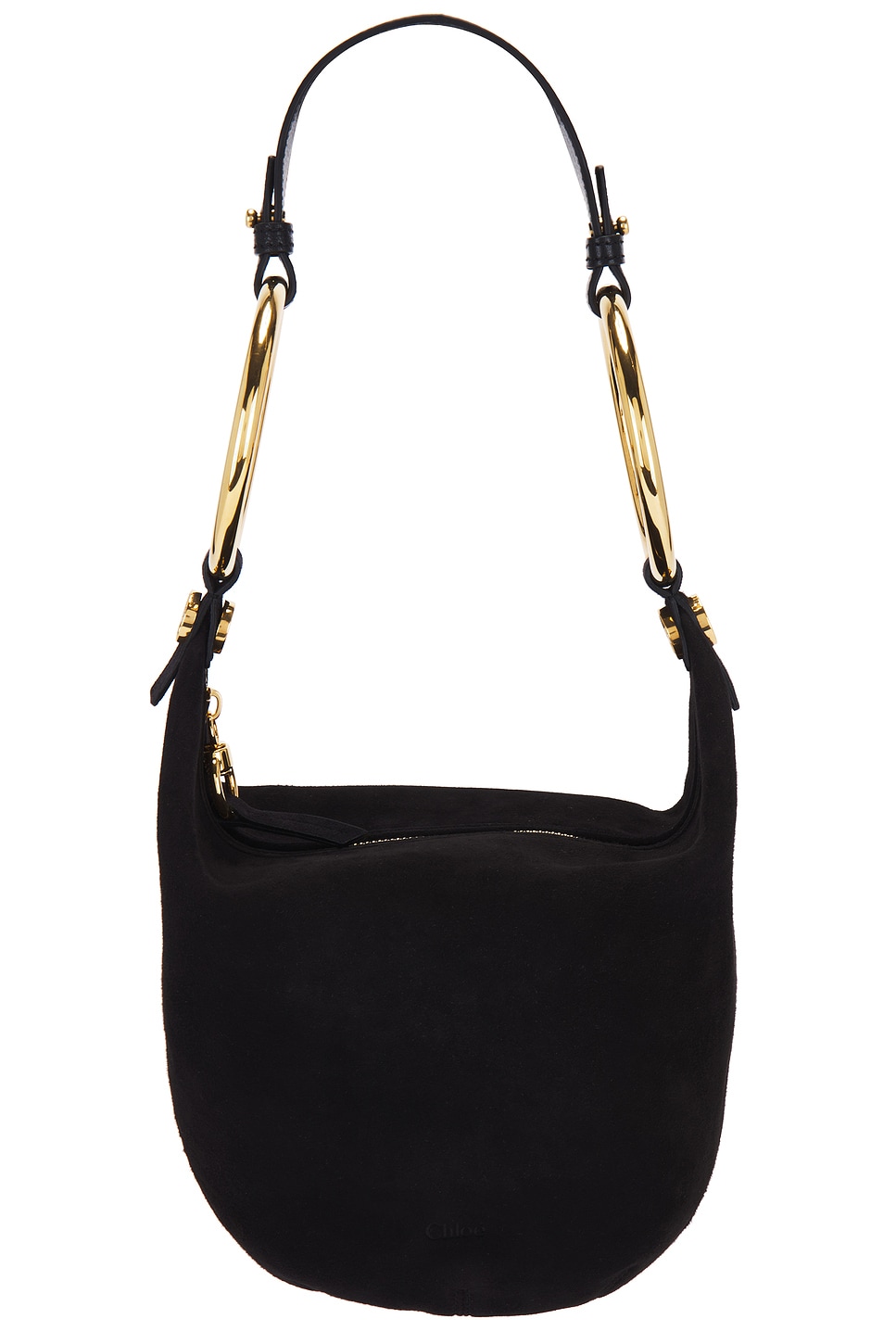 Bracelet Suede Shoulder Bag in Black