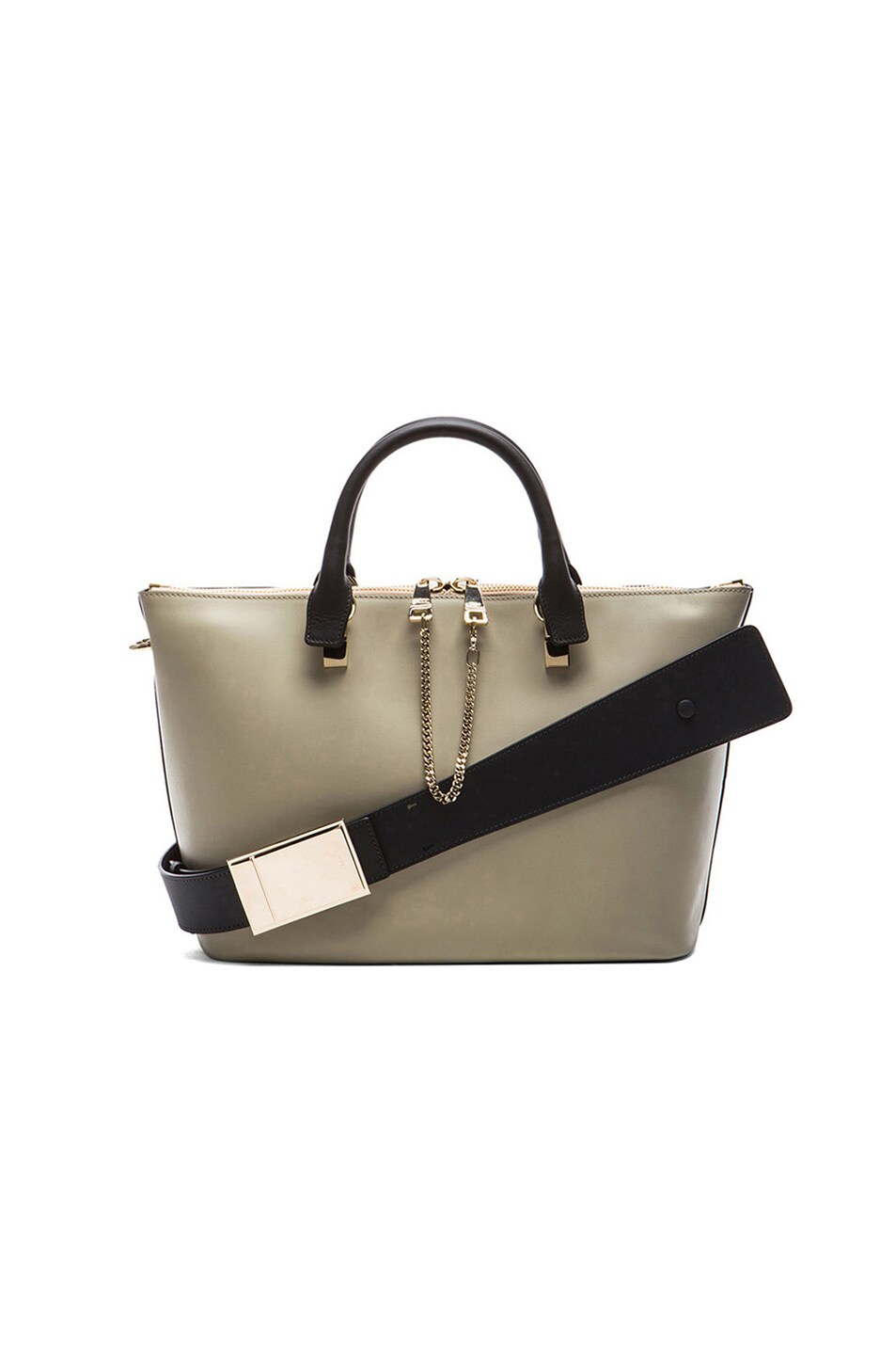 Image 1 of Chloe Medium Baylee Handbag in Marshmallow Grey & Black