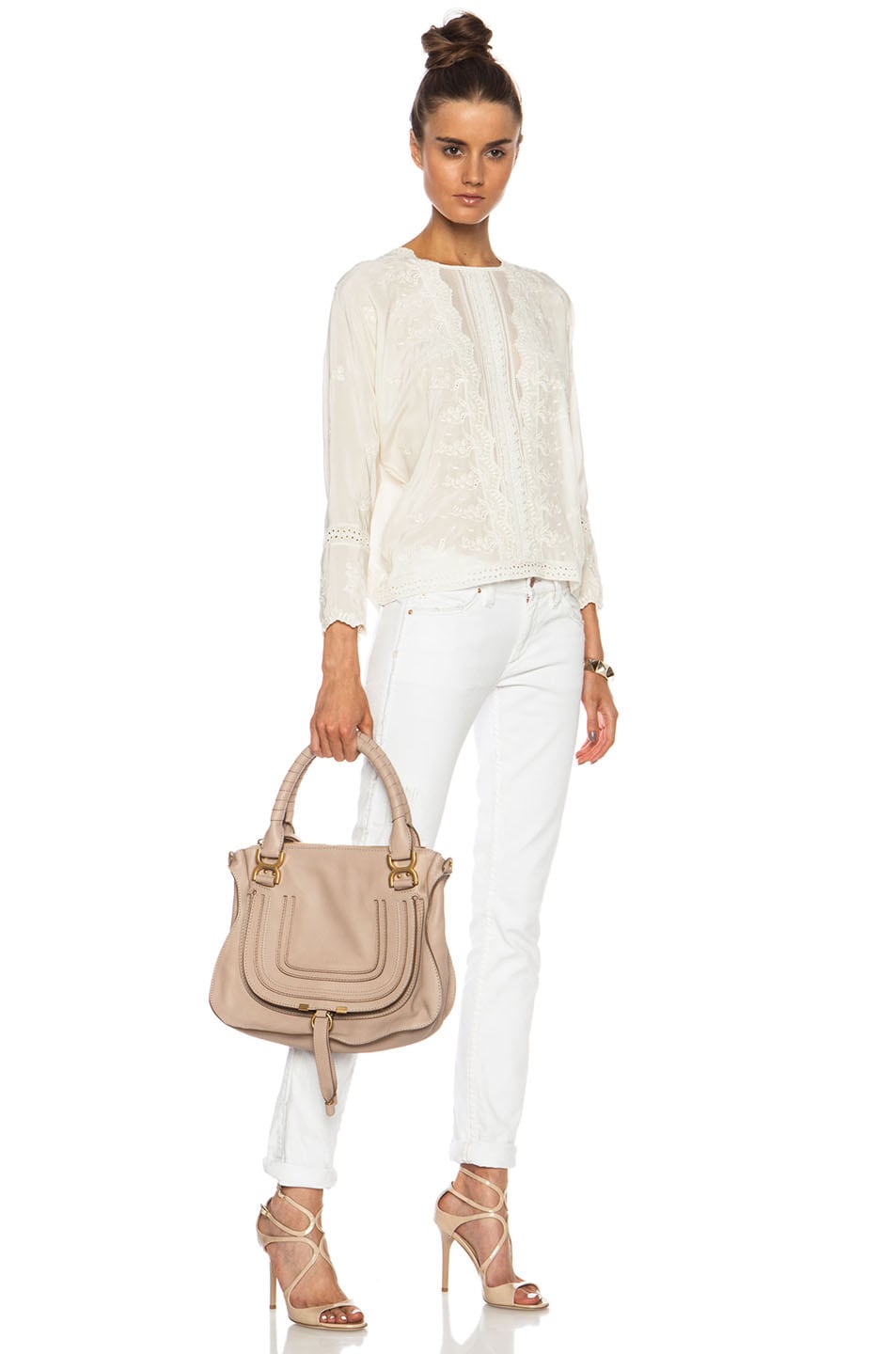 Chloe Medium Marcie Shoulder Bag in Rope Beige | FWRD