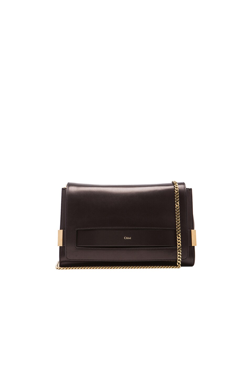 Image 1 of Chloe Large  Chain Clutch in Black