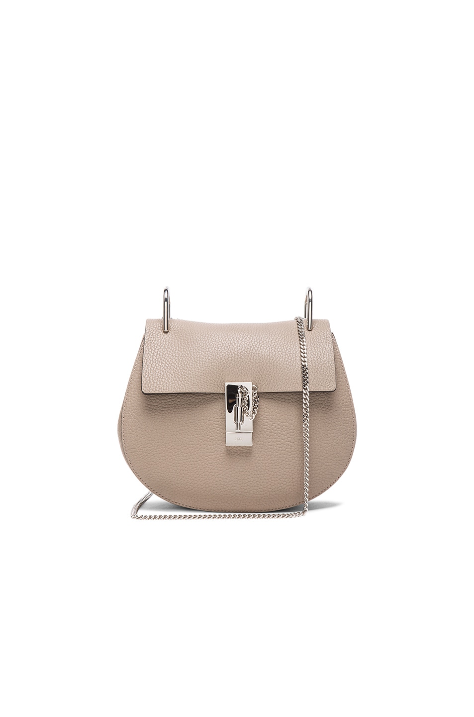 Image 1 of Chloe Small Drew Grain Leather & Calfskin Bag in Motty Grey