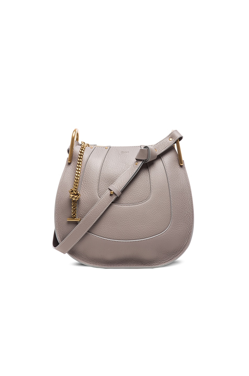 Image 1 of Chloe Small Hayley Leather Hobo in Cashmere Grey