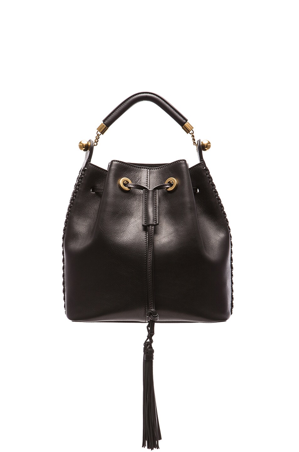 Image 1 of Chloe Medium Gala Leather Bucket Bag in Black