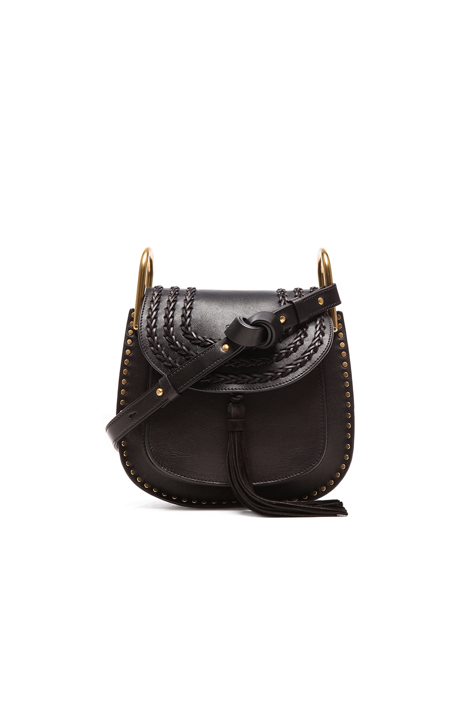 Image 1 of Chloe Small Hudson Braided Leather Bag in Black