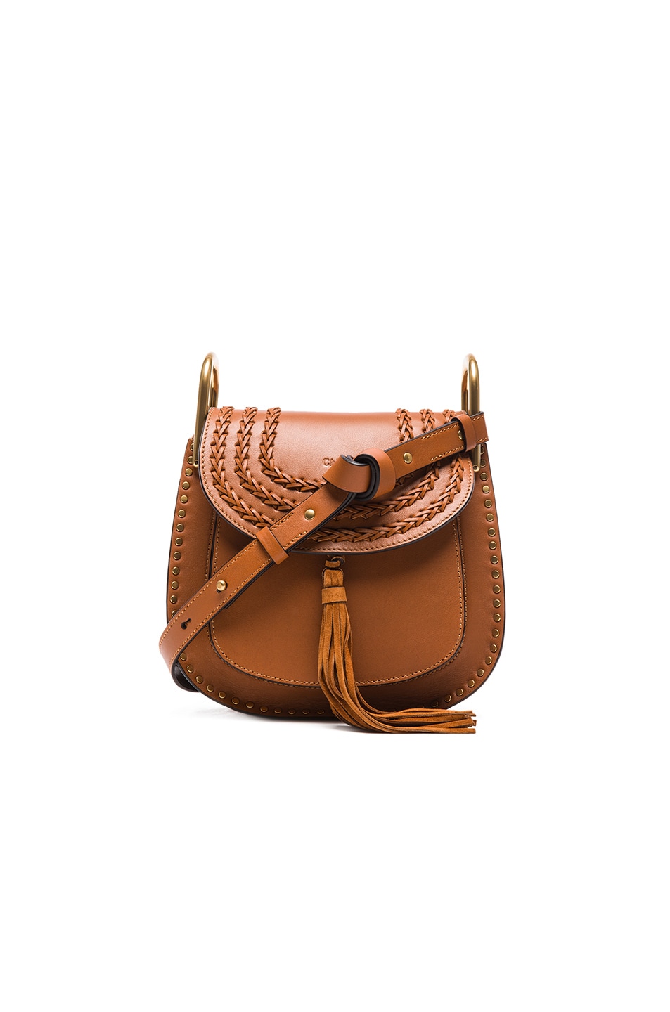 Image 1 of Chloe Small Hudson Braided Leather Bag in Caramel