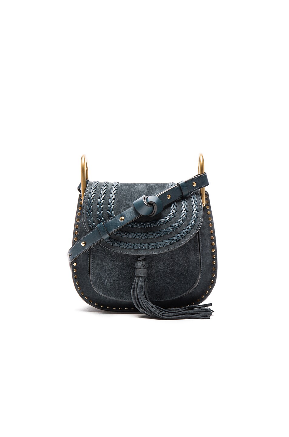 Image 1 of Chloe Small Suede Hudson Bag in Silver Blue