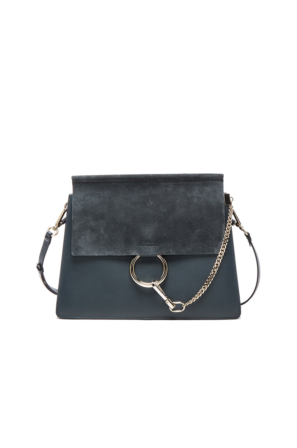 Image 1 of Chloe Medium Leather Faye Bag in Silver Blue