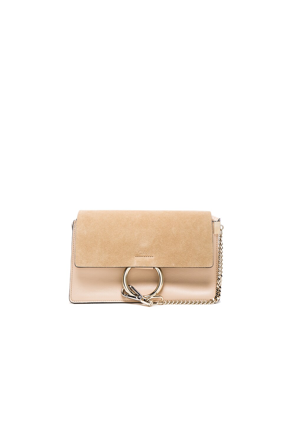 Image 1 of Chloe Small Leather Faye Bag in Pearl Beige