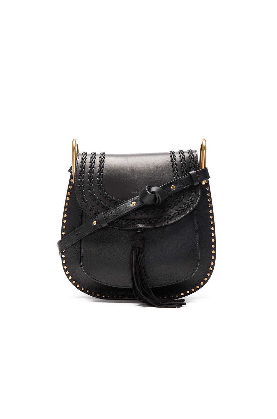 Image 1 of Chloe Medium Braided Leather Hudson Bag in Black