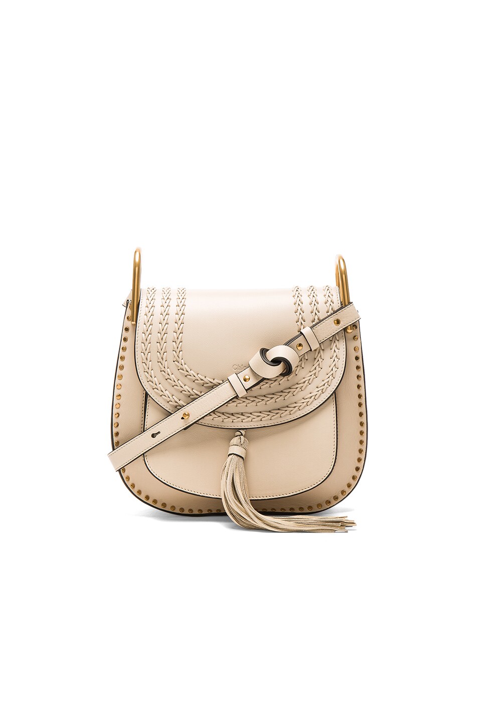 Image 1 of Chloe Medium Braided Leather Hudson Bag in Abstract White