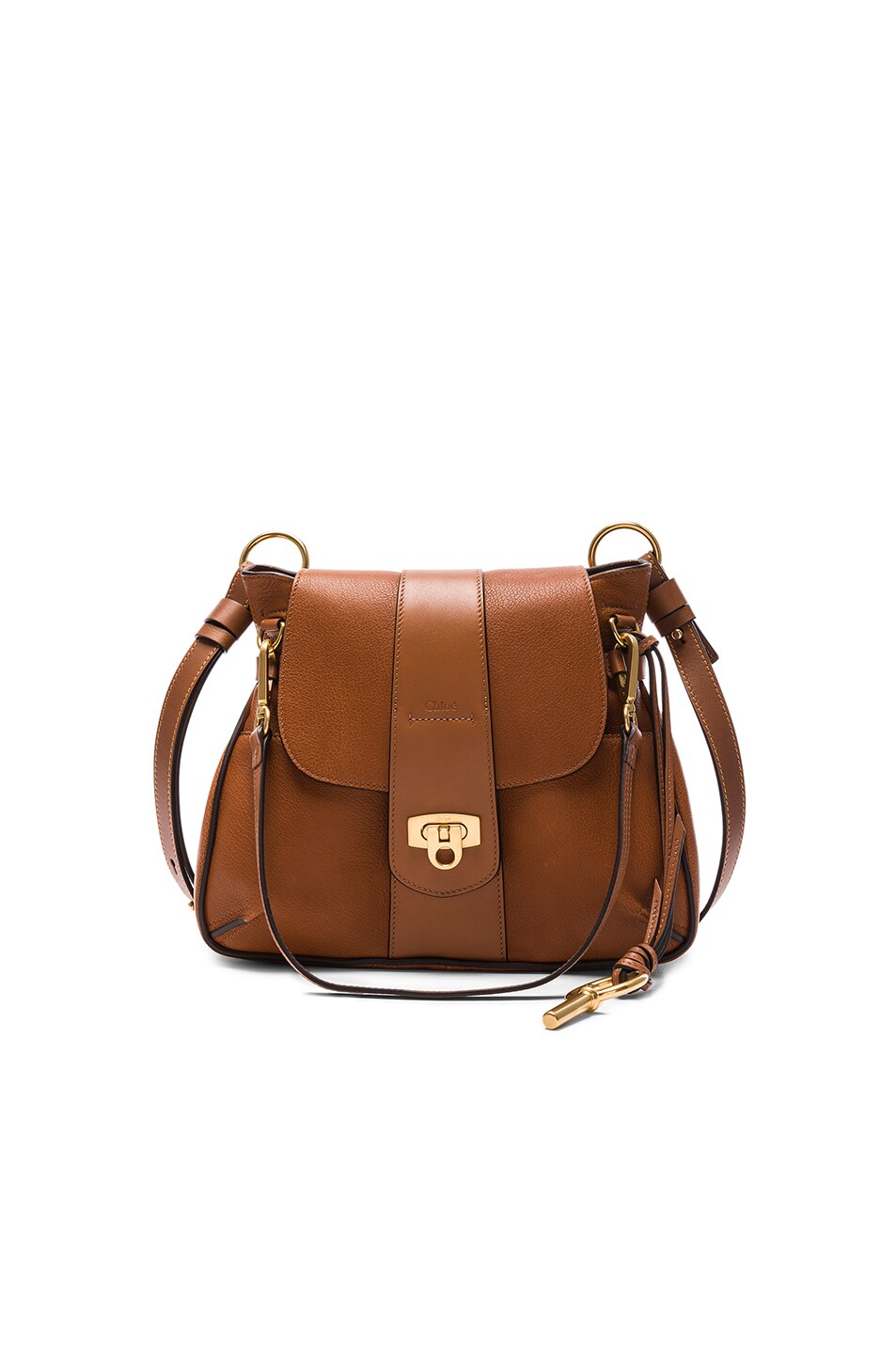 Image 1 of Chloe Small Leather Lexa Bag in Caramel