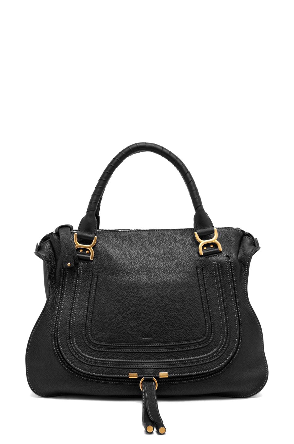 Image 1 of Chloe Large Marcie Shoulder Bag in Black
