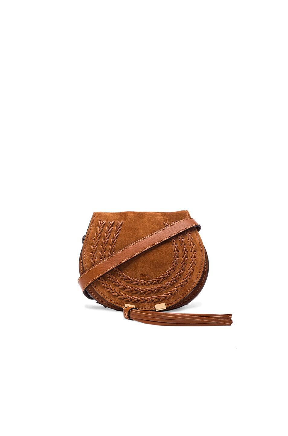 Image 1 of Chloe Small Marcie Suede & Leather Marcie Satchel in Caramel