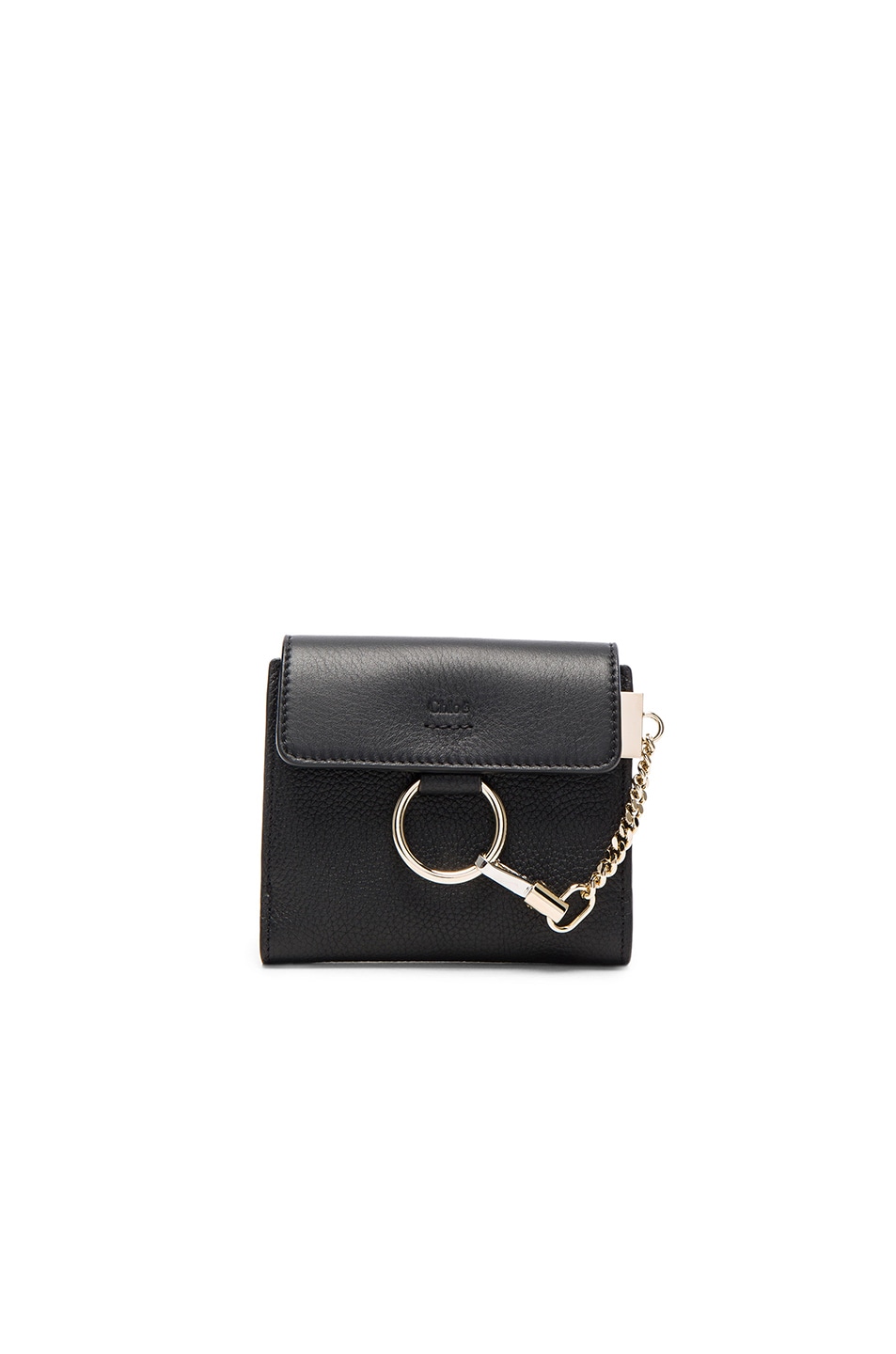 Image 1 of Chloe Leather Faye Square Wallet in Black