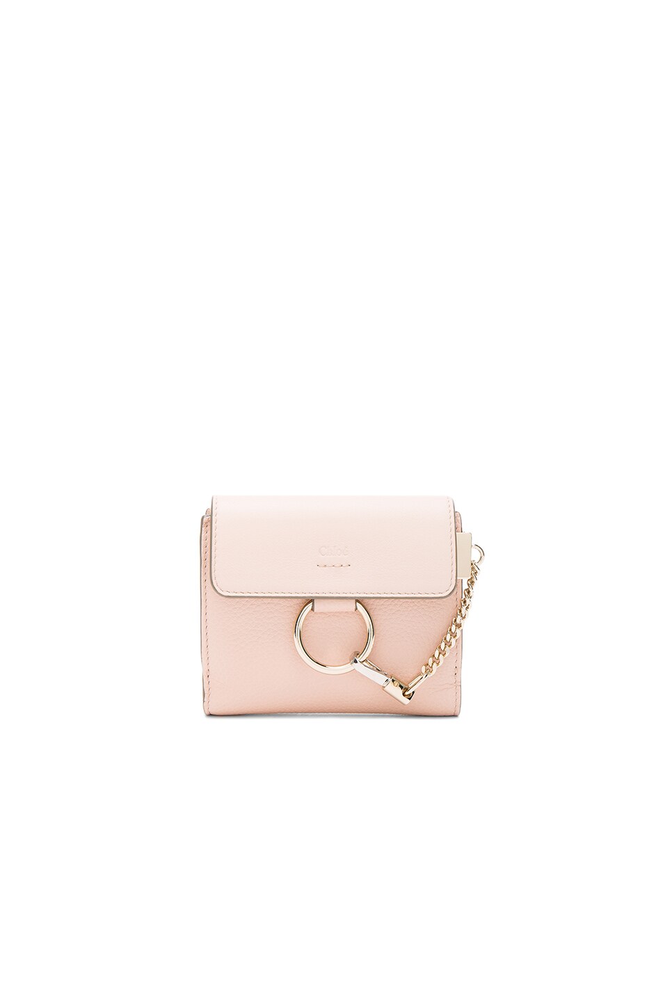 Image 1 of Chloe Leather Faye Square Wallet in Cement Pink