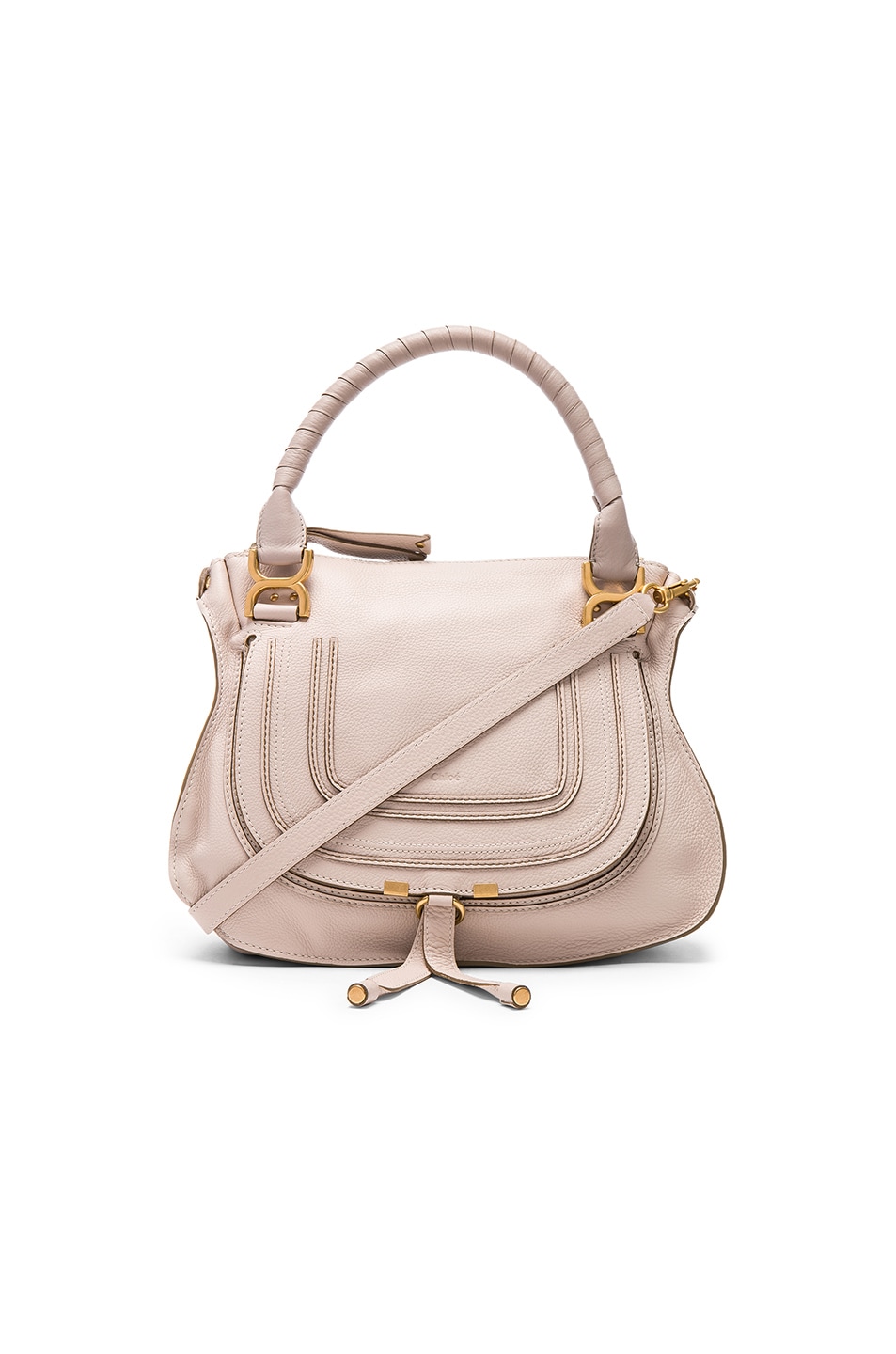 Image 1 of Chloe Small Marcie Grained Leather Satchel in Abstract White