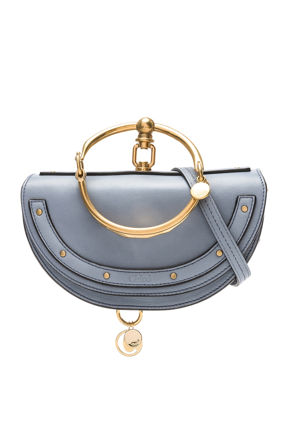 Image 1 of Chloe Small Nile Leather Minaudiere in Washed Blue
