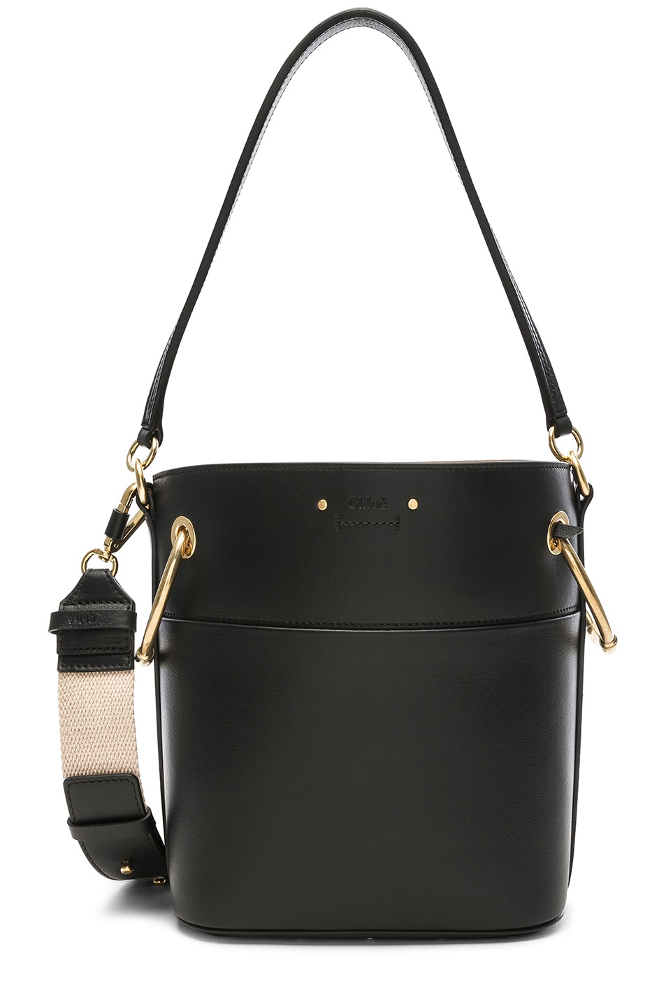 Image 1 of Chloe Small Roy Calfskin Bucket Bag in Black