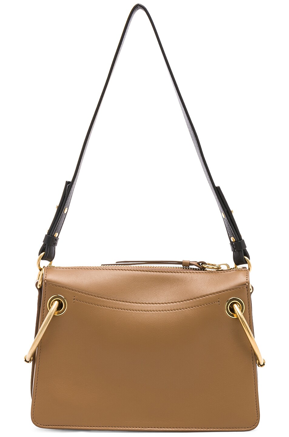 Chloe Small Roy Calfskin & Suede Shoulder Bag in Nut | FWRD