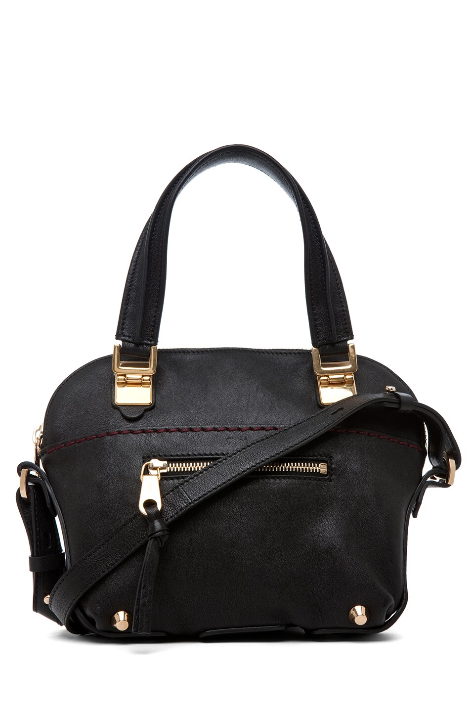 Image 1 of Chloe Small Angie Shoulder Bag in Black