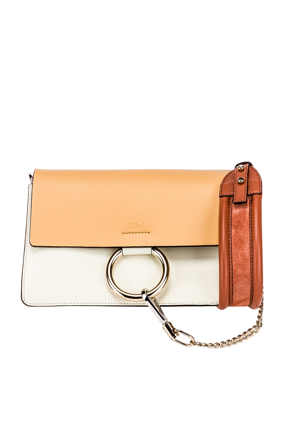 Image 1 of Chloe Small Faye Bag in Brown & White